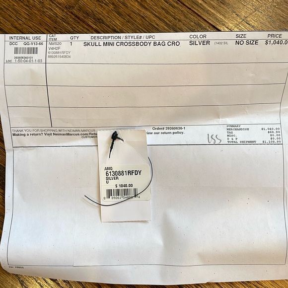 Alexander McQueen Silver Croc Wallet on a Chain - Picture 2 of 9